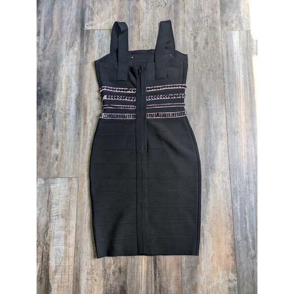 Authentic Herve Leger "Ivett" Size Small Embellished Black Bandage Dress $1,590 - Picture 3 of 5